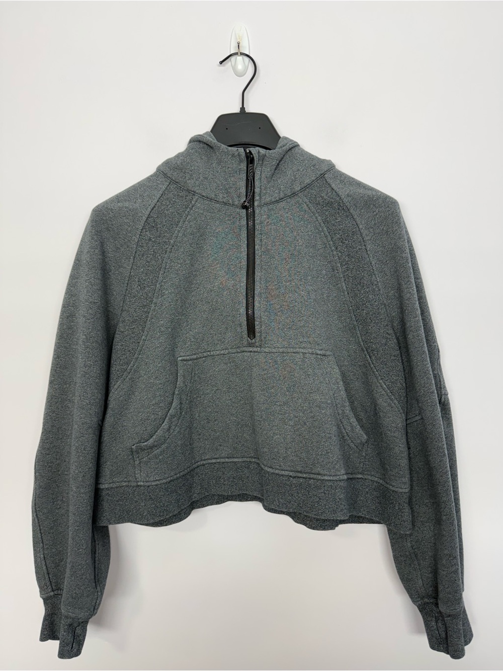 Lululemon Scuba Oversized Half-Zip Hoodie Heathered Speckled Black Sz XL/XXL